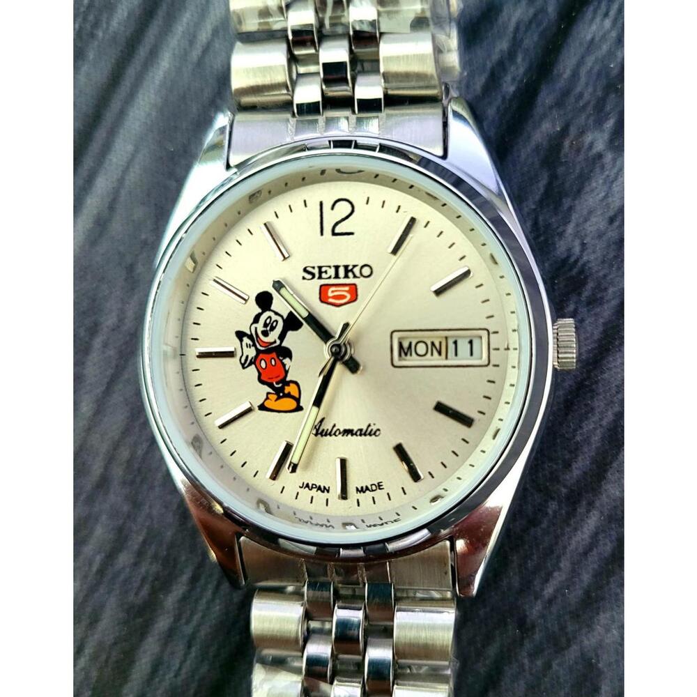Vintage Seíko-5 17J Automatic Mickey Dial Mens Watch Exb‎ Mod